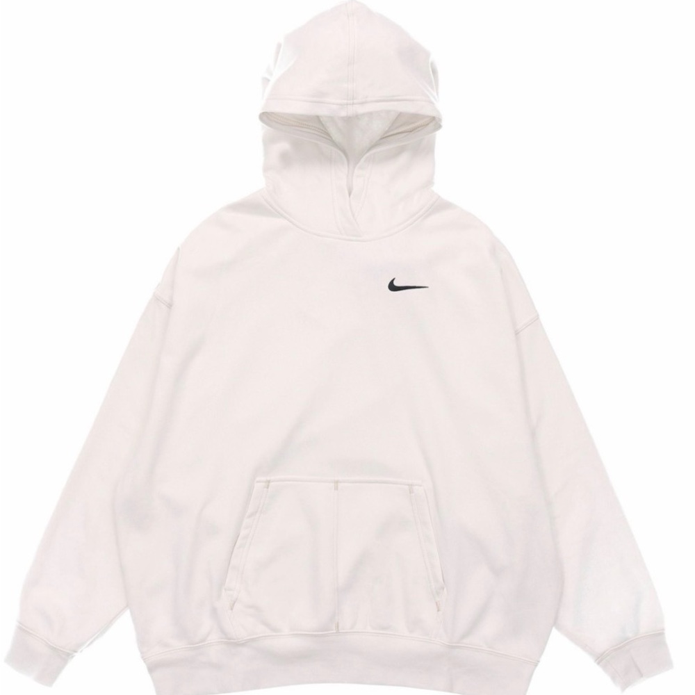 Nike Women's Embroidered Logo Loose Hoodie Small. White Ivory Oversized